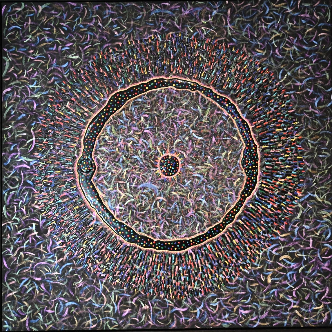 Black Star — acrylic canvas mounted on foam board