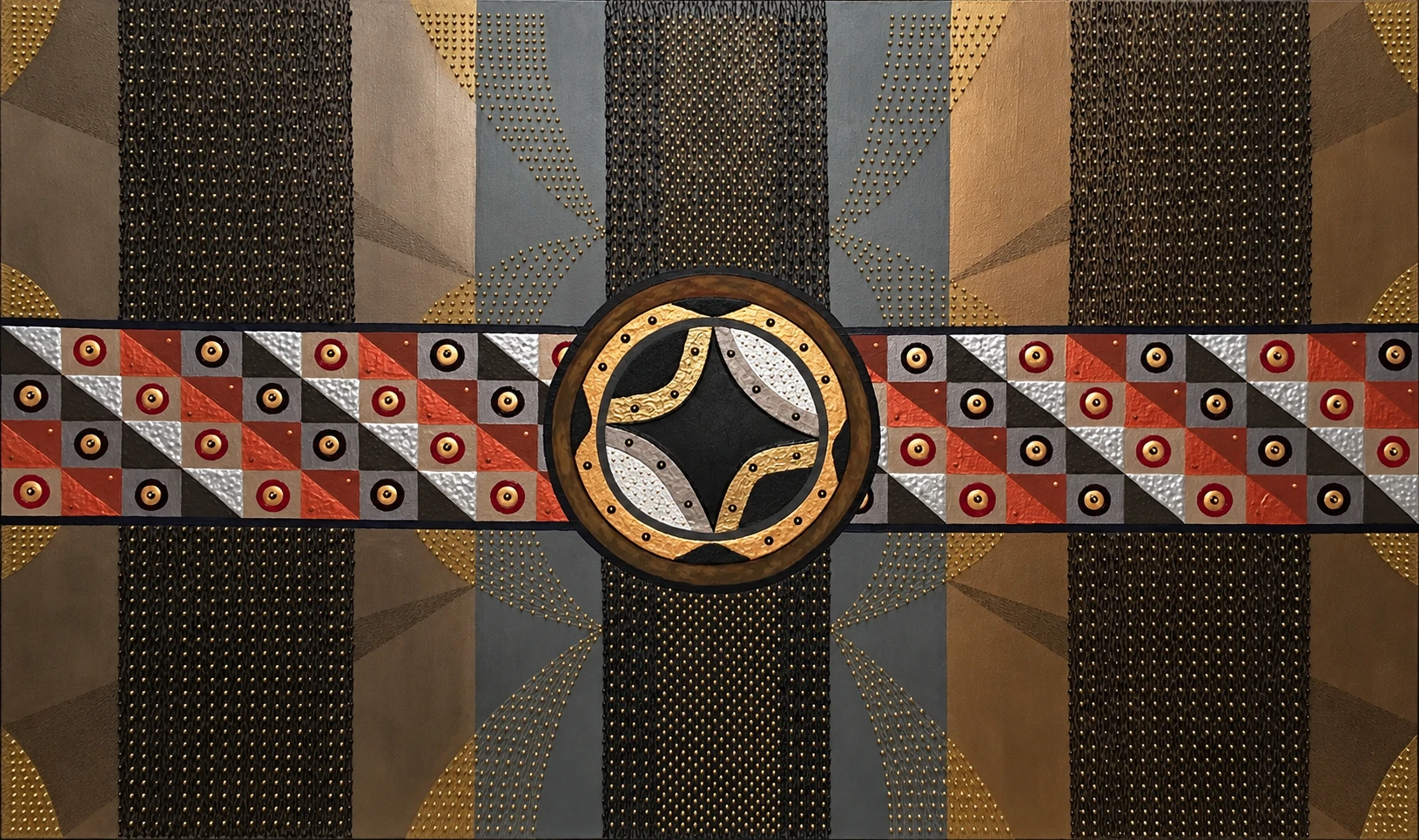 Native I — art deco geometric metal panel design